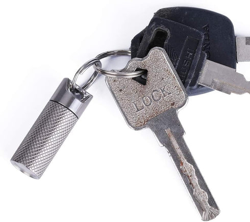 Opret Waterproof Titanium Pill Container with Keychain & Necklace - Mini Pill Holder for Travel