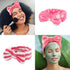 WHAVEL 6 Pack Pink Spa Headband Makeup Headbands, Soft Skincare Bow Face Wash Headbands for Shower and Washing Face