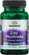 Swanson Zinc Picolinate, Mineral Supplement for Prostate Health, Vision Health & Immune Support, 60 Capsules, 22mg Each