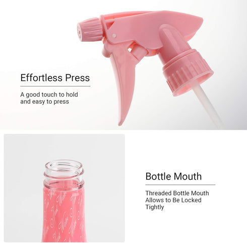 Segbeauty Adjustable Spray Bottle, 9.8oz Rose Pink Plastic Plant Mister with Fine Mist to Stream Settings, 280ml