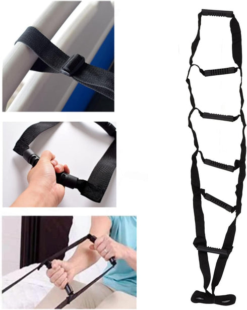 JEOZBM Bed Ladder Straps, Bed Ladder Assist Device, Pull up Helper and Sit up Helper with Handles, Assistive Bedside