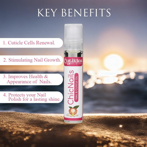 Nail & Cuticle Oil with Almond & Jojoba Oil, Nourishing Care for Stronger Nails - 0.33 FL. OZ