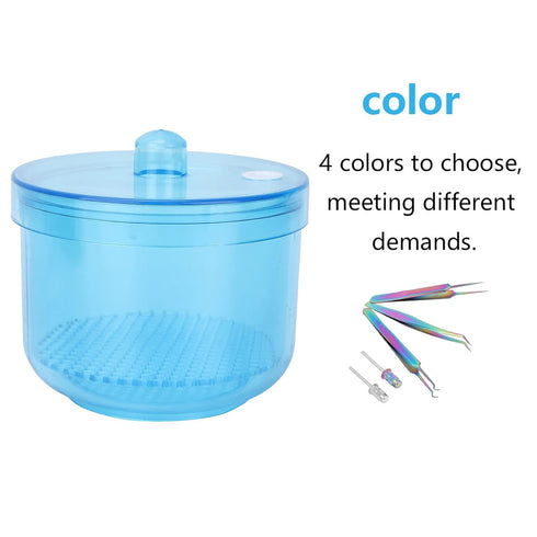 Portable Nail Art Cleaning Box, Nail Sterilizer Box for Manicure Tools, Cleaning Container for Accessories (Blue)