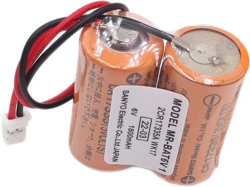 MR-BAT6V1 2CR17335A WK17 6V 1800mAh Battery with Plug for Mitsubishi CNC