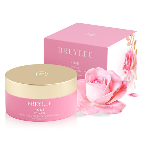 BREYLEE Rose Eye Mask - 60 Pcs Under Eye Patches for Puffy Eyes, Hydrates and Firms Eye Area for Women and Men