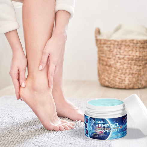 Hemp Gel Cryotherapy - High Strength Hemp Oil Formula for Soothe Feet, Knees, Back, Shoulders - Made in USA