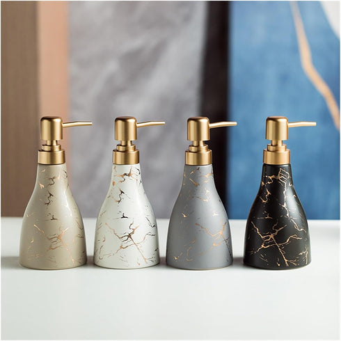 REFKIT Ceramic sub-Bottled Hand sanitizer Shower Gel Shampoo wash Press Bottle(Khaki)