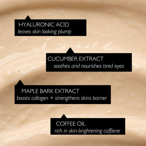 UPCIRCLE Eye Cream with Coffee and Hyaluronic Acid, 0.5 FL OZ for Dark Circles, Puffiness + Wrinkles, Natural, Vegan
