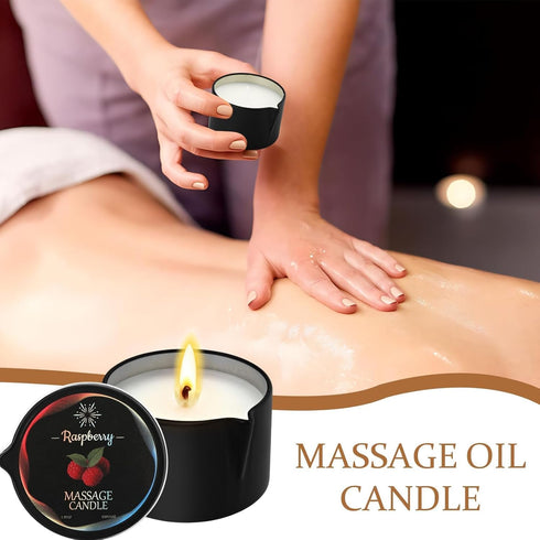 Sariiraw 6 Pack Set, Massage Oil Candles Low Temp Soy Based Massage Candles for Massage Therapy, Relaxation & Skin