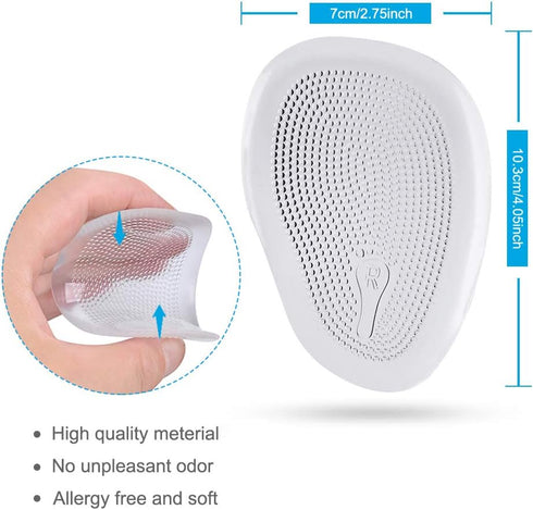 Premium Metatarsal Pads, Soft Ball of Foot Cushions, Reduce Foot Pain, Suit for Men Women & All Shoes Types (10Pcs)