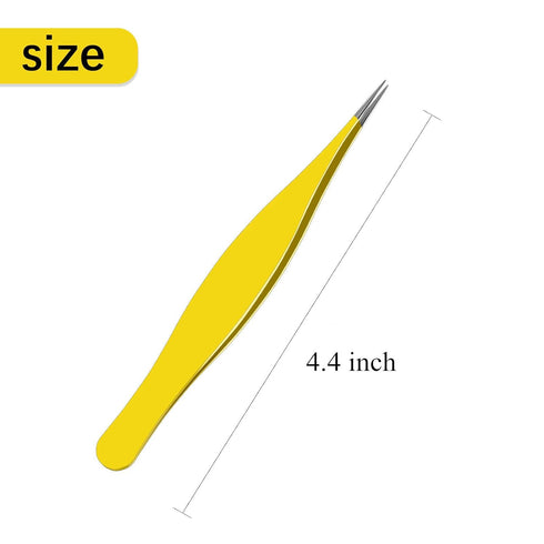 Honoson 6 Pieces Tweezers for Ingrown Hair Remover, Pointed Blackhead Remover Stainless Steel for Facial Hair