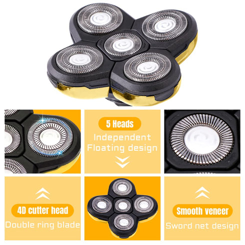 Shaver Blade Heads | 5 Heads Beard Cutter Replacement Blades for Electric Razor