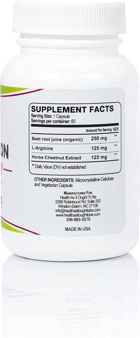 Health As It Ought To Be Circulation Syn3rgy Supplement, Physician Formulated Capsules with Beet Root, 60 Capsules