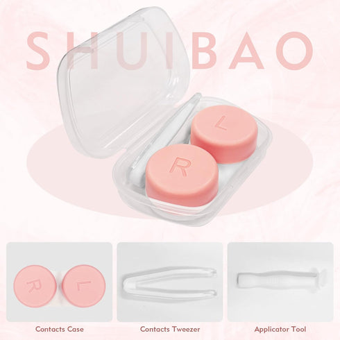 shuibao 6-Pack Set Contact Lens Case for Travel Contact Lens Solution Ideal for Storing Multiple Pairs of Lenses
