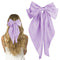 Pufandor Hair Bow Silky Satin Ribbons for Women, Purple Hair Bowknot Barrettes with Clips, Big Hair Accessories