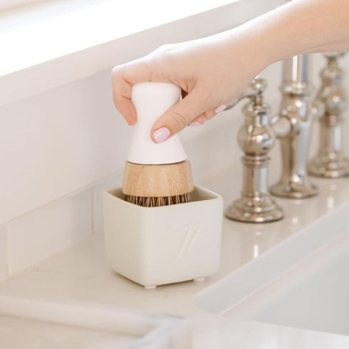 Nellie's Dish Butter - Eco-Friendly Dish Soap Block in Reusable Ceramic Container, Light Spruce Scent