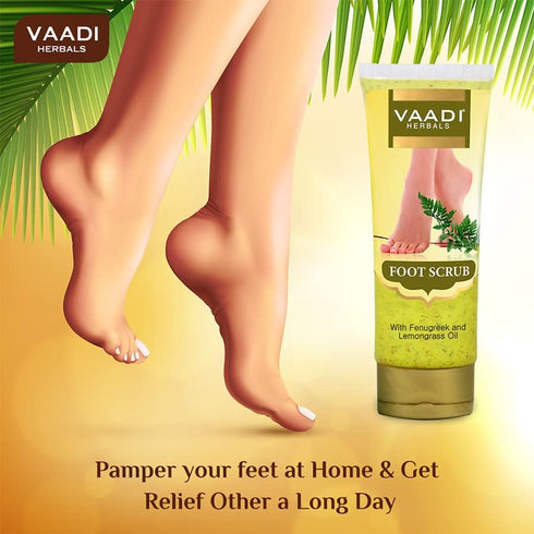 Vaadi Herbals Foot Scrub Cream, Natural Exfoliator, Anti-Fungal Callus Remover, 110 Grams
