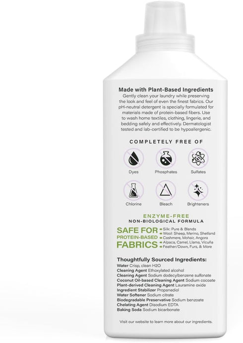 Heritage Park Hypoallergenic Silk & Wool Laundry Detergent, Fragrance Free, pH-Neutral, 32 fl oz, 64 Loads