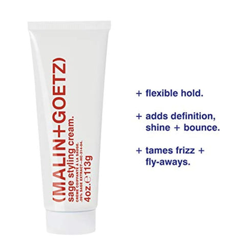 Malin + Goetz Sage Styling Cream, Anti Frizz Hair Product, All Hair Types & Textures, Vegan & Cruelty Free