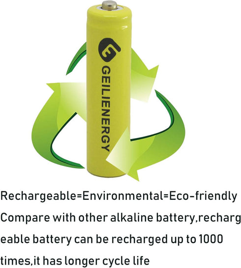 GEILIENERGY NiCd AAA 1.2V 600mAh Triple A Rechargeable Batteries for Solar Light, 12 PCS
