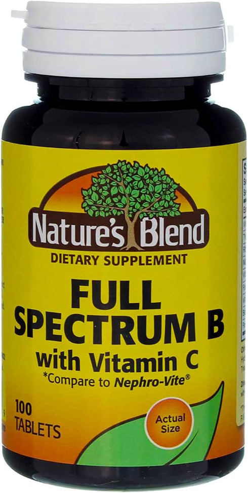 Nature's Blend Full Spectrum B with Vitamin C Powder, 100 Count (1269)
