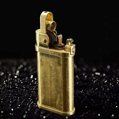 Vintage Trench Lighter Kerosene Copper Lighter - Windproof Brass Lighter for Men