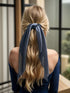 Pack of 2 Knotted Bow Hair Scrunchies - Elastic Hair Scarf Black Hair Ties Bands for Women and Girls