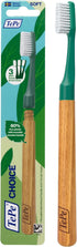 TEPE Choice Soft Toothbrush, Dental Toothbrush for Teeth Cleaning with 3 Replaceable Heads, Green