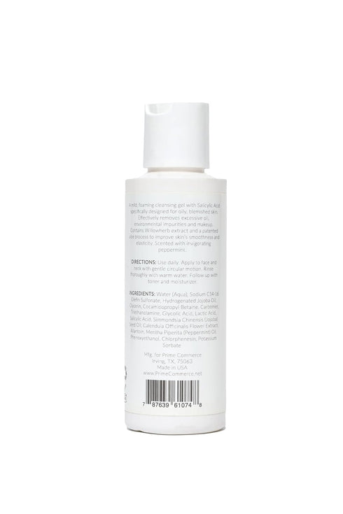 promesse Face Wash Exfoliating Cleanser with Salicylic Acid, Lactic Acid & Glycolic Acid, Mild Microdermabrasion Gel