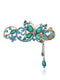 Women's Vintage Crystal Butterfly Hair Clip Head Wear - Beauty Tools (Blue)