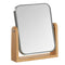 YEAKE Double Sided 3X Magnifying Makeup Mirror, Small Desk Table Mirror with Bamboo Stand, Grey