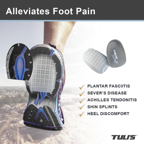 Tuli's So Soft Heavy Duty Gel Heel Cups - Cushioned Relief for Plantar Fasciitis, 1 Pair, Large