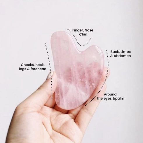 ROSELYNBOUTIQUE Gua Sha Facial Tools - Natural Healing Crystals Massager for Face, Back, Neck, Body (Rose Quartz)