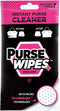 PurseWIPES Purse Cleaner Wipes, Portable Leather Wipes for Bags and Purses, Dirt and Scuff Remover, 4-Pack