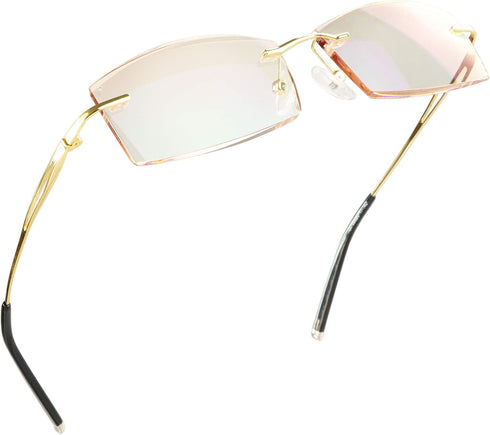 LifeArt Blue Light Blocking Glasses, Anti Blue Rays, Stylish Rimless Frame for Men and Women