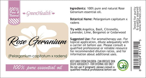 GreenHealth Rose Geranium 100% Pure Therapeutic Grade Essential Oil - 15ml