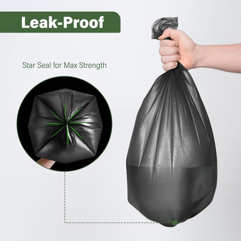 Jaoul 8 Gallon Trash Bags, 200 Counts, Extra Strong for 30 Liter Trash Can, Black