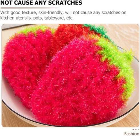 UPKOCH 3Pcs Fun Strawberry Shape Dish Scrubber - Super Soft Absorbent Dish Sponges for Washing Dishes