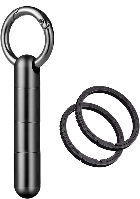 TISUR Keychain Pill Holder+TISUR Titanium Keychain Rings