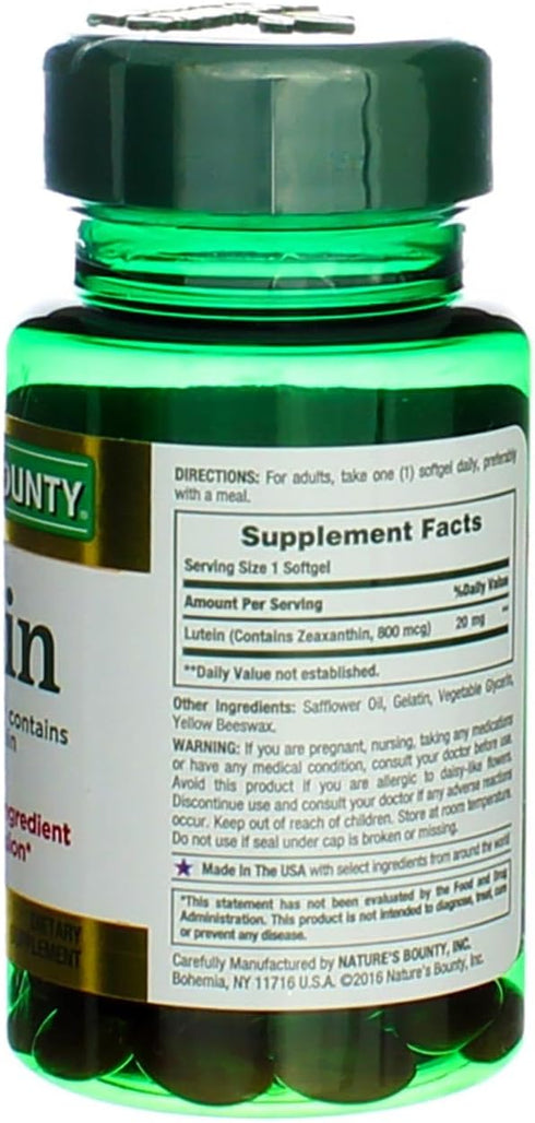 Nature's Bounty Lutein, 20 mg, 40 Softgels