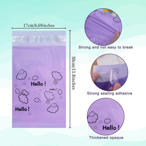 Pack of 200 Sanitary Disposal Bags, Cute Purple 7x12 inches Opaque Feminine Hygiene Trash Bags for Tampons
