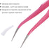 Hotop 2 Pieces Straight and Curved Tip Tweezers, Stainless Steel Eyelash Extension Application Tools