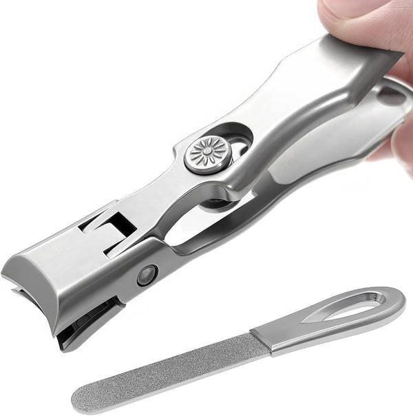 Nail Clippers for Men - Thick Nails, Large Wide Jaw Opening Long Handle Heavy Duty Ultra Sharp Toe Nail Clippers with
