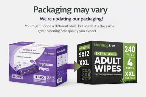 Morning Star 240 4 Packs Adult Wipes for Elderly - Wipes Thick Extra Large Disposable Washcloths for Adult Bathing