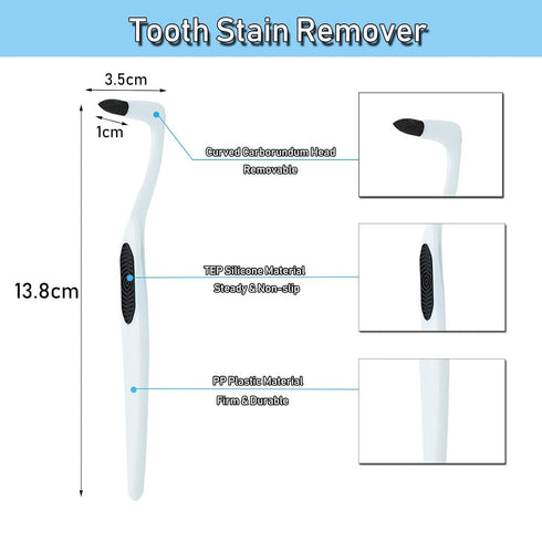 HRASY 3 Pack, Teeth Stain Remover Tooth Stain Plaque Remover Tooth Whitening Polishing Cleaning Kit, White