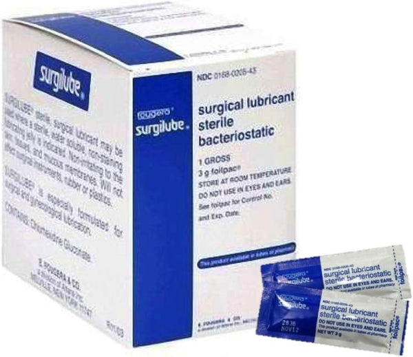 Pretrada Surgilube Lubricating Jelly, 3gm Foil Packs, 144/Bx