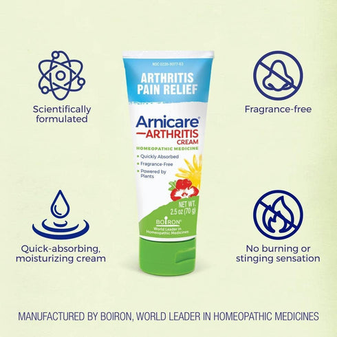 Boiron Arnicare Arthritis Cream - Pain Relief for Knees, Hands, Wrists, Joints & Muscles, Quickly Absorbed, 5 oz