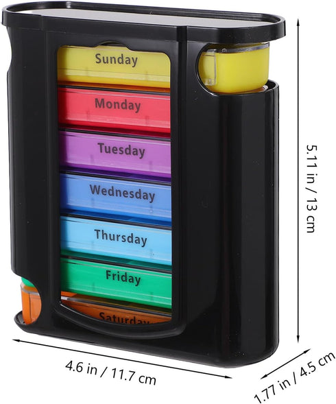 Ipetboom Day Pill Organizer with Compartments Per Day Compact Medicine Storage Case for Daily Vitamins and Supplements