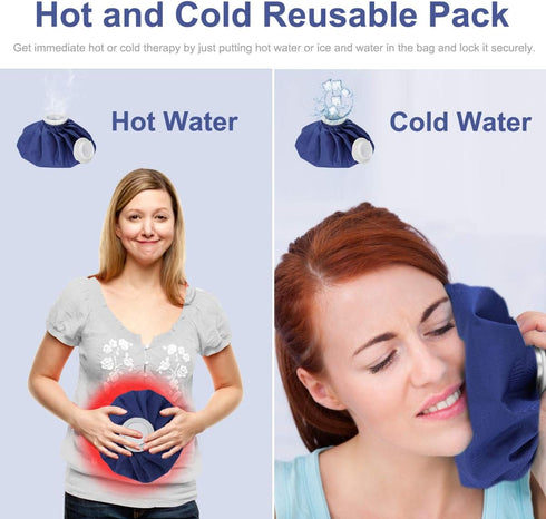 Ice Pack for Injuries, Hot & Cold Therapy, Reusable 9 in Bag for Teeth Pain, Headaches, Menstrual Relief