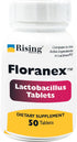Rising Pharma Floranex Tablets - Lactobacillus Probiotic Dietary Supplements, 50 Tablets for Digestive Health